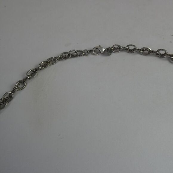 Loft Mauve Grey Silver Tone Dangle Beaded Neutral Necklace Plus Size Friendly 35 - Picture 7 of 9